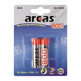 Arcas LR06/AA uppladdningsbara batterier 800 mAh (2 st)